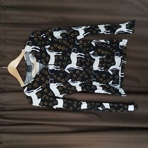 Marimekko Horse Musta Tamma pattern top size Small